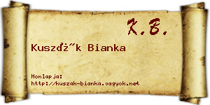 Kuszák Bianka névjegykártya