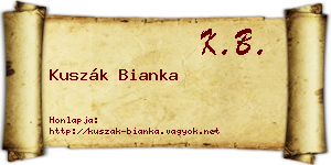 Kuszák Bianka névjegykártya
